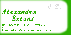 alexandra balsai business card